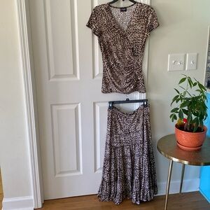 Beautiful woman set top and skirt